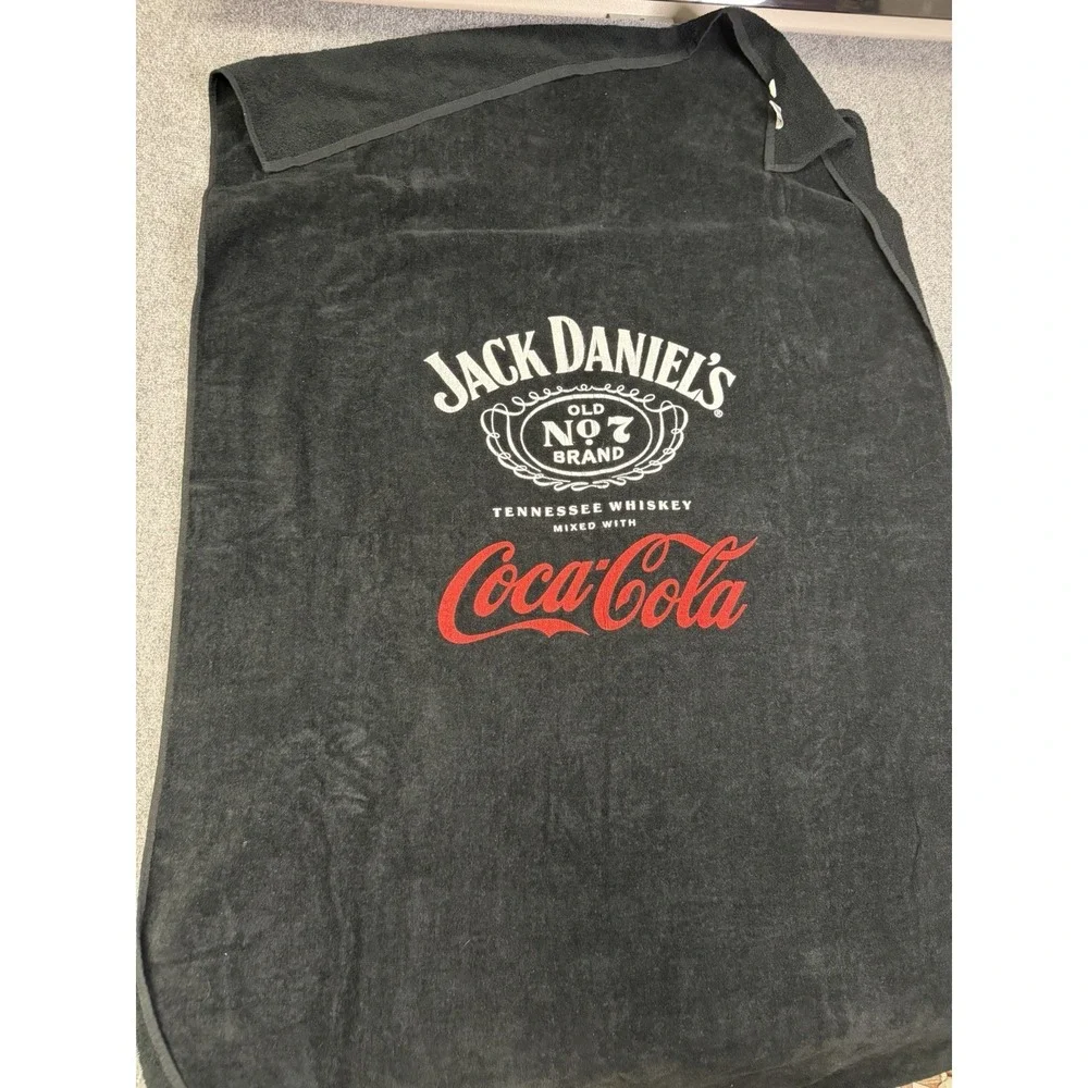Jack Daniels Tennessee Whiskey X Coca Cola Coke Beach Pool Towel 5x3 Black Rare